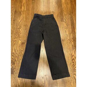 Everlane The Utility Barrel Pant Women's Sz 4 Black Wide Leg High Rise Organic
